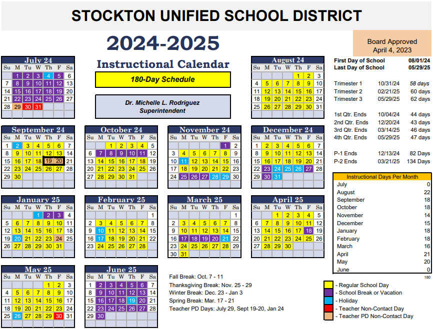 Instructional Calendar